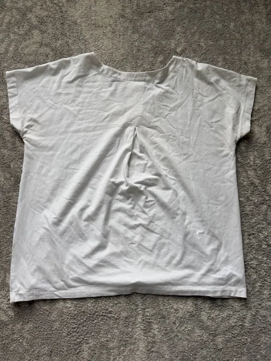 J. Jill Light Gray Luxe Supima Tee - Picture 3 of 3